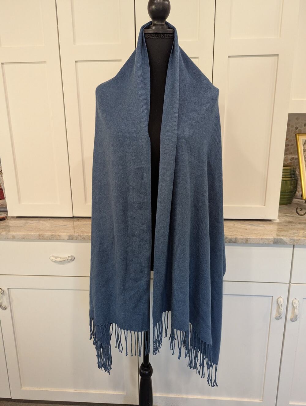 Slate blue scarf or drape, supper soft.